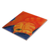 Slaperig Sinaasappels kat Abstract pastelschilderi Tegeltje (Zijkant)