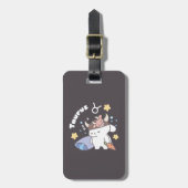 Slaperig Taurus Konijnenpatroon - Zodiac Bagagelabel (Voorkant verticaal)