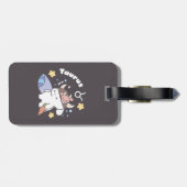 Slaperig Taurus Konijnenpatroon - Zodiac Bagagelabel (Achterkant horizontaal)