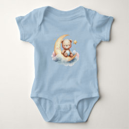 Slaperig Teddy Beer op de maan baby bodysuit