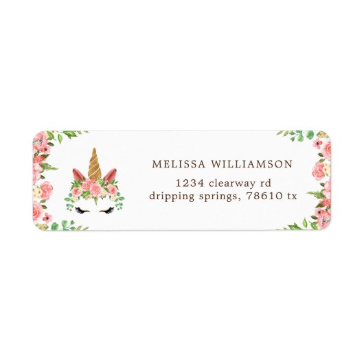 slaperig unicorn blush spoeladres label (Voorkant)