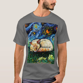Slaperig vlampunt Siamese nacht T-shirt