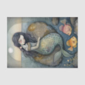 SLAPERIG ZEEMEERMIN MEISJE DECOUPAGE TISSUE PAPIER (Voorkant)