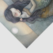 SLAPERIG ZEEMEERMIN MEISJE DECOUPAGE TISSUE PAPIER (Detail)