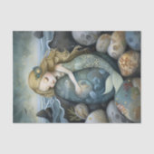 SLAPERIG ZEEMEERMIN MEISJE DECOUPAGE TISSUE PAPIER (Voorkant)