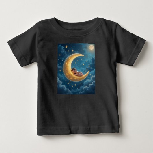 Slaperige baby maan T-shirt (Voorkant)