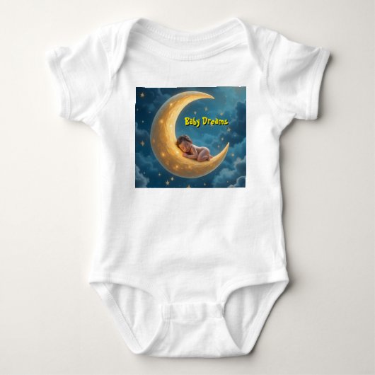 Slaperige baby maan t-shirt (wit) (Voorkant)