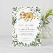 Slaperige Baby shower Kaart (Staand voorkant)