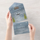 Slaperige Beer Baby shower van schouderblad All In One Uitnodiging (Afscheurbaar)