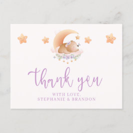 Slaperige Beer op Wolk Baby Shower Bedankt Briefkaart