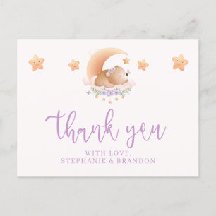 Slaperige Beer op Wolk Baby Shower Bedankt Briefkaart