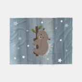 Slaperige Beer sterren Waterverf Fleece Deken (Voorkant (Horizontaal))