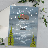 Slaperige Beer Waterverf Meisje Baby shower Kaart