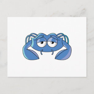 slaperige blauwe krab briefkaart