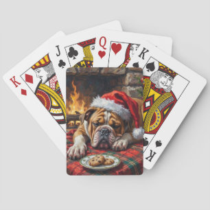 Slaperige Bulldog Hond Slaapt Zo Vast Sinterklaas Pokerkaarten