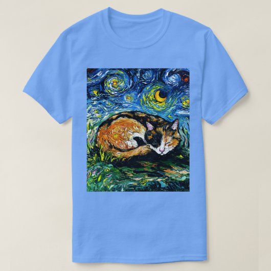 Slaperige Calico nacht T-shirt (Design voorkant)