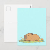 Slaperige Capybara Rustend in Zomerweide Briefkaart (Voorkant / Achterkant)
