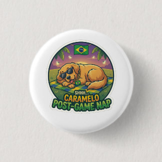 Slaperige Caramel Hond Moe Meme Sticker Ronde Button 3,2 Cm