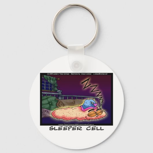 Slaperige Cel Funny Gifts-T - shirts en verzamelob Sleutelhanger (Voorkant)