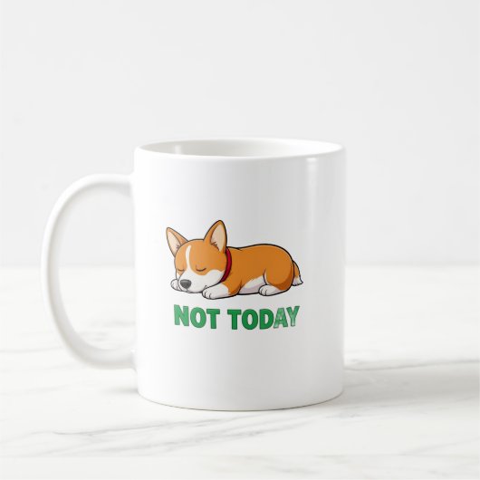 Slaperige Corgi Niet Vandaag Koffiemok (Links)