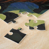 Slaperige dikke Oranje kat met zonnebloemen Legpuzzel (Zijkant)