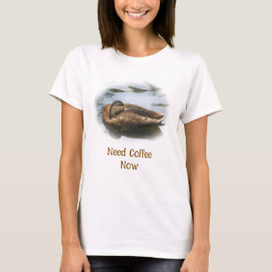Slaperige Eend Heeft Nu Koffie Nodig Grappig  T-shirt