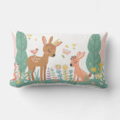 Slaperige fawns met bloemen kussen (Voorkant)