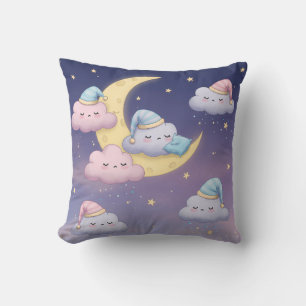 Slaperige Fluffy Wolken in een Dromerige Pastelhem Kussen