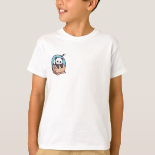 Slaperige Gerolde Mat Panda Kinderen T-shirt