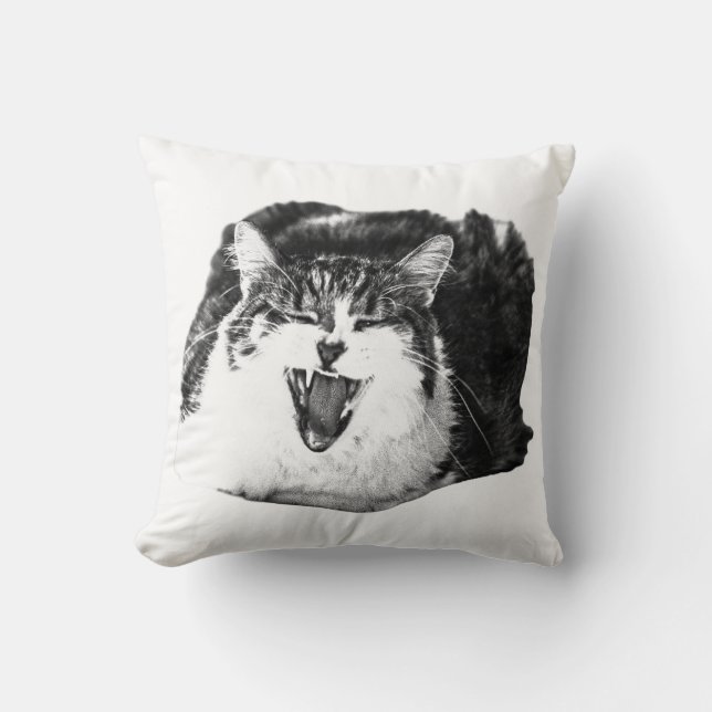 Slaperige Glimlach, Knuffelkat Kussen (Voorkant)