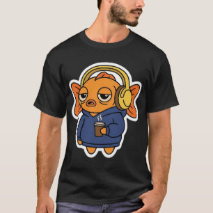 Slaperige Goudvis met Koffie – Grappige Moeë Hoodi T-shirt