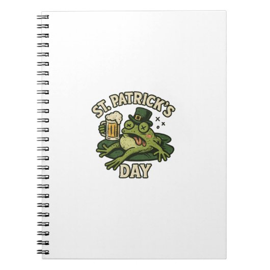 Slaperige Grappige Kikker St.Patrick's Dag Notitieboek (Voorkant)