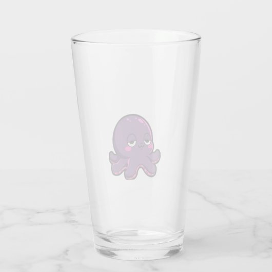 Slaperige Grappige Octopus Glas (Achterkant)