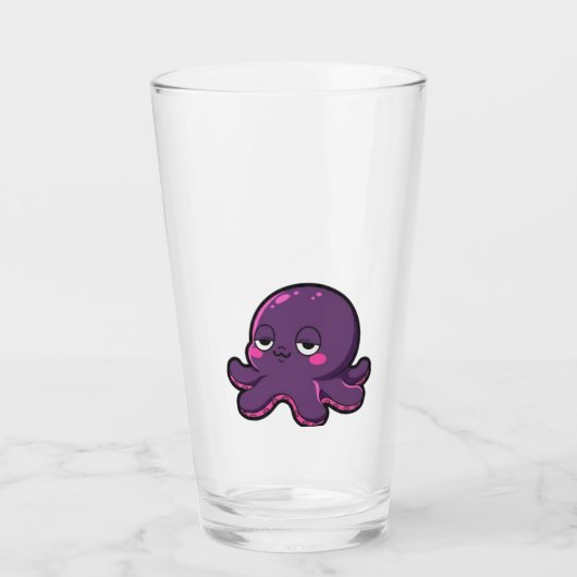 Slaperige Grappige Octopus Glas (Voorkant)