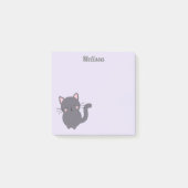Slaperige Grijze Kat Paarse Post-Its Post-it® Notes (Voorkant)