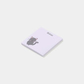 Slaperige Grijze Kat Paarse Post-Its Post-it® Notes (Schuin)