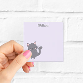Slaperige Grijze Kat Paarse Post-Its Post-it® Notes