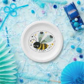 slaperige grillige bij papieren bordje (Feest)