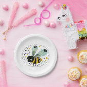 slaperige grillige bij papieren bordje (Feest)