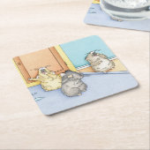 Slaperige hamsters kartonnen onderzetters (Schuin)