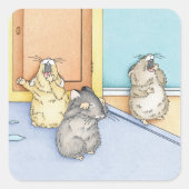Slaperige hamsters vierkante sticker (Voorkant)