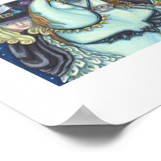 SLAPERIGE HOLLE HEKS EENHOORN UIL, HALLOWEEN FANTA POSTER (Hoek)