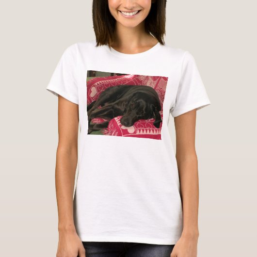 Slaperige Hond Dames Spaghettitop T-shirt (Voorkant)