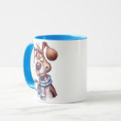 Slaperige hond met kopje koffie mok (Voorkant links)