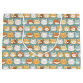 Slaperige hoofd katten hoofden groot cadeauzakje (Voorkant)