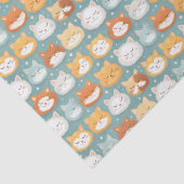 Slaperige hoofd katten hoofden tissuepapier (Detail)