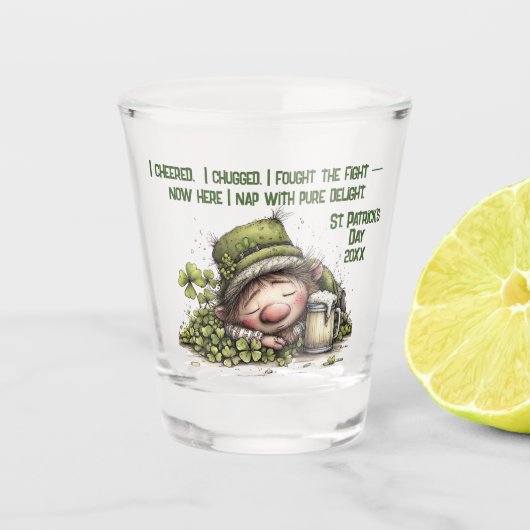 Slaperige Kabouter Shotglas Shot Glas (Voorkant)