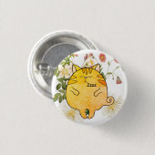 Slaperige kaneelkat ronde button 3,2 cm (Voorkant /achterkant)