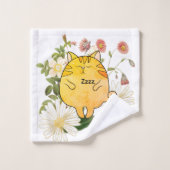 Slaperige kaneelkleurige kat bad handdoek (Wasdoekje)