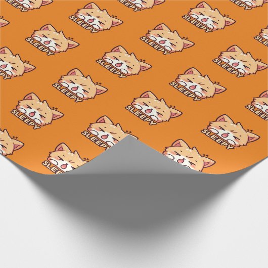 Slaperige kat cadeaupapier (Hoek)